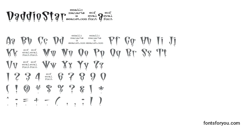 Czcionka DaddioStarEval – alfabet, cyfry, specjalne znaki