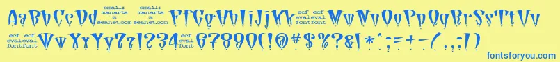 DaddioStarEval Font – Blue Fonts on Yellow Background