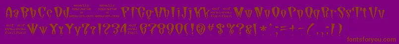 Lisätietoja DaddioStarEval-fontista DaddioStarEval-fontti – ruskeat fontit violetilla taustalla