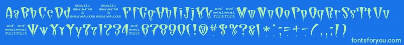 DaddioStarEval Font – Green Fonts on Blue Background