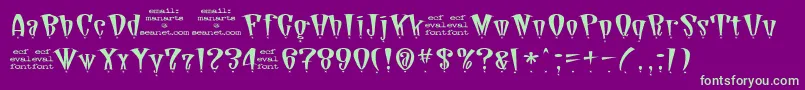 DaddioStarEval Font – Green Fonts on Purple Background