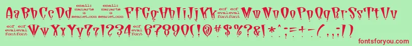 DaddioStarEval Font – Red Fonts on Green Background