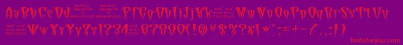 DaddioStarEval Font – Red Fonts on Purple Background