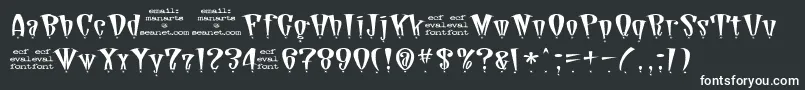 DaddioStarEval-fontti – valkoiset fontit mustalla taustalla