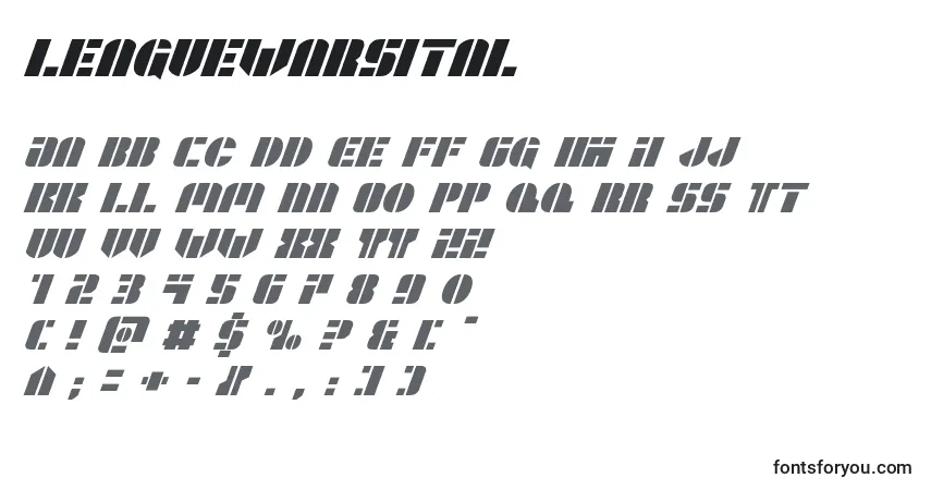 Fuente Leaguewarsital - alfabeto, números, caracteres especiales