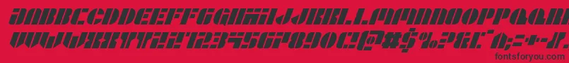 Leaguewarsital Font – Black Fonts on Red Background