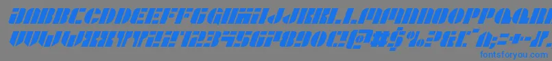 Leaguewarsital Font – Blue Fonts on Gray Background