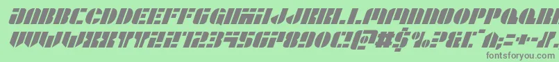 Leaguewarsital Font – Gray Fonts on Green Background