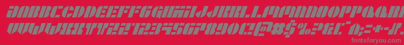 Leaguewarsital Font – Gray Fonts on Red Background