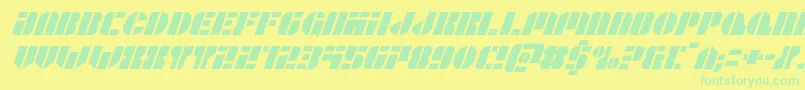 Leaguewarsital Font – Green Fonts on Yellow Background