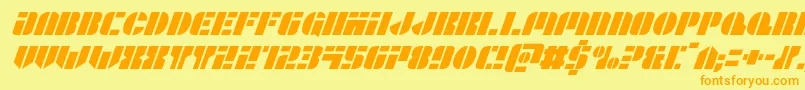 Leaguewarsital Font – Orange Fonts on Yellow Background