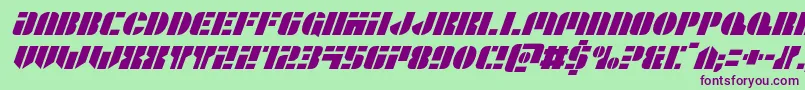 Leaguewarsital Font – Purple Fonts on Green Background