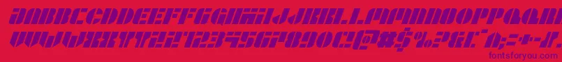 Leaguewarsital Font – Purple Fonts on Red Background