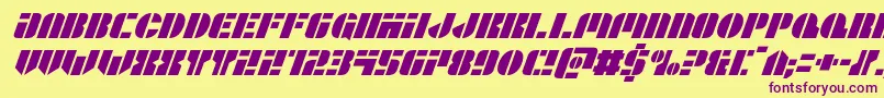 Leaguewarsital Font – Purple Fonts on Yellow Background