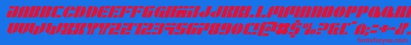 Leaguewarsital Font – Red Fonts on Blue Background