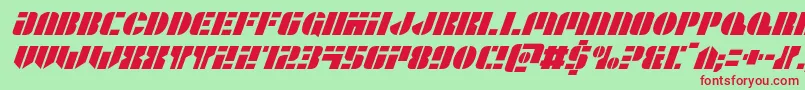 Leaguewarsital Font – Red Fonts on Green Background