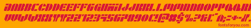 Leaguewarsital Font – Red Fonts on Orange Background