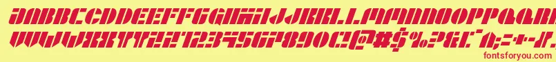 Leaguewarsital Font – Red Fonts on Yellow Background