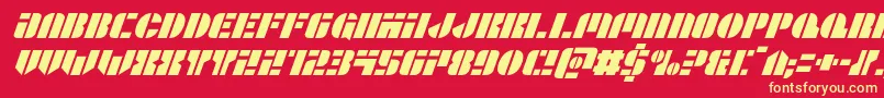 Leaguewarsital Font – Yellow Fonts on Red Background