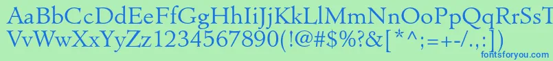 MinisterstdLight Font – Blue Fonts on Green Background