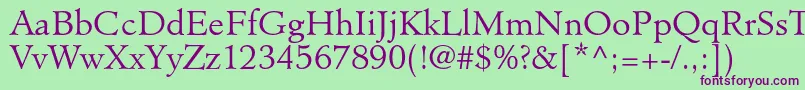MinisterstdLight Font – Purple Fonts on Green Background