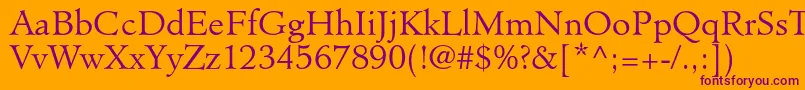 MinisterstdLight Font – Purple Fonts on Orange Background