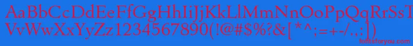 MinisterstdLight Font – Red Fonts on Blue Background