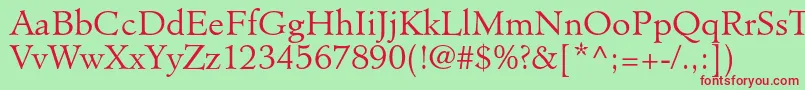 MinisterstdLight Font – Red Fonts on Green Background