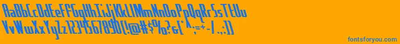 フォントHydrosquadleft – オレンジの背景に青い文字