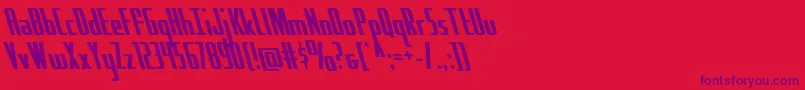 フォントHydrosquadleft – 赤い背景に紫のフォント