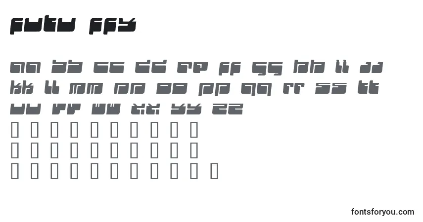 Шрифт Futu ffy – алфавит, цифры, специальные символы
