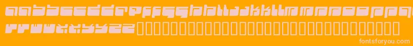 Futu ffy-Schriftart – Rosa Schriften auf orangefarbenem Hintergrund