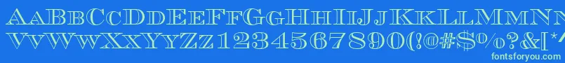 MauriceRegular Font – Green Fonts on Blue Background