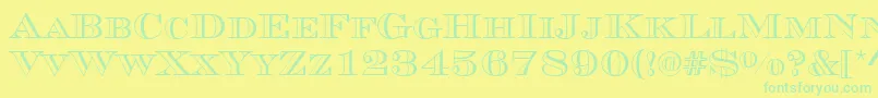 MauriceRegular Font – Green Fonts on Yellow Background