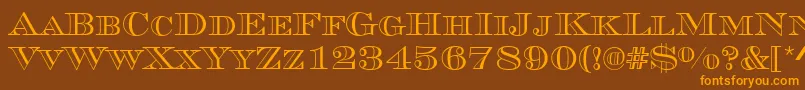 MauriceRegular Font – Orange Fonts on Brown Background