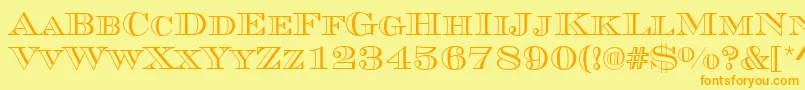 MauriceRegular Font – Orange Fonts on Yellow Background