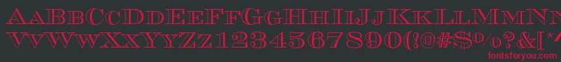 Saiba mais sobre a fonte MauriceRegular Fonte MauriceRegular – fontes vermelhas em um fundo preto