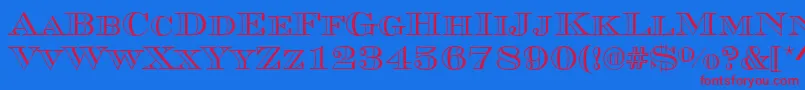 MauriceRegular Font – Red Fonts on Blue Background