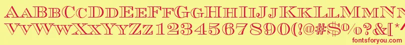 MauriceRegular Font – Red Fonts on Yellow Background