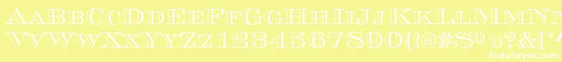 フォントMauriceRegular – 黄色い背景に白い文字