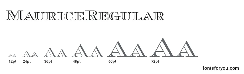 Размеры шрифта MauriceRegular