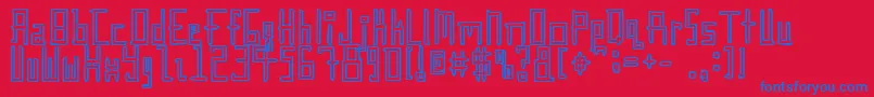 Gunther-Schriftart – Blaue Schriften auf rotem Hintergrund