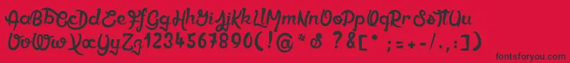 Ethercutepoison-fontti – mustat fontit punaisella taustalla