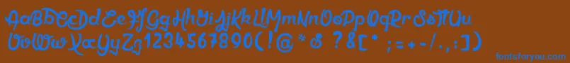Ethercutepoison Font – Blue Fonts on Brown Background
