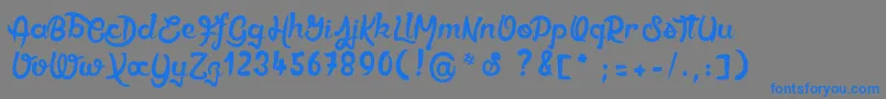 Ethercutepoison Font – Blue Fonts on Gray Background
