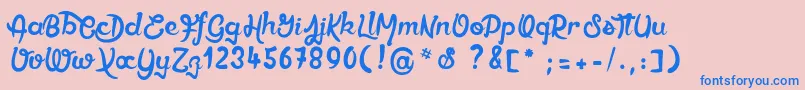Ethercutepoison Font – Blue Fonts on Pink Background