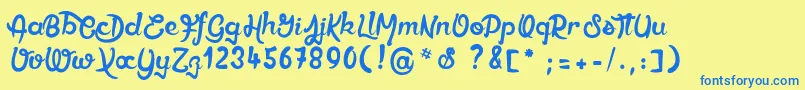 Ethercutepoison Font – Blue Fonts on Yellow Background