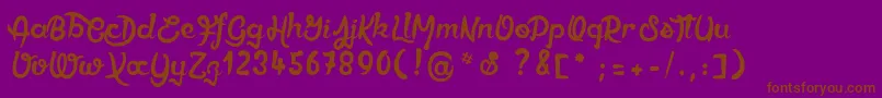 Ethercutepoison-Schriftart – Braune Schriften auf violettem Hintergrund