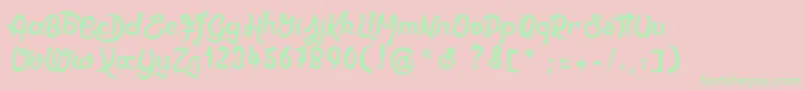 Ethercutepoison Font – Green Fonts on Pink Background