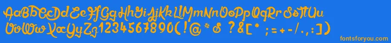 Ethercutepoison Font – Orange Fonts on Blue Background